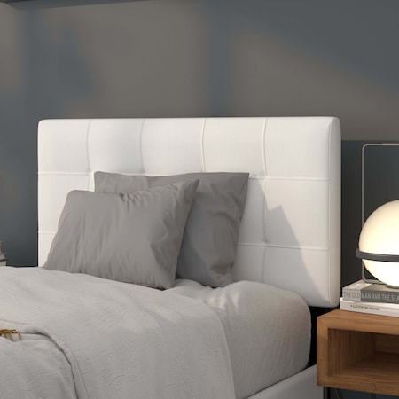Flash Furniture Bedford Headboard, Twin Size, White Fabric HG-HB1704-T-W-GG